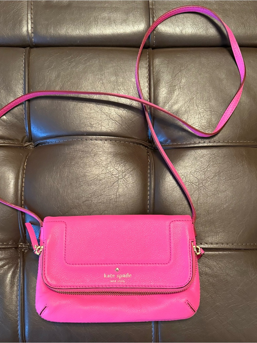 kate spade Bright Pink Leather Crossbody Bag